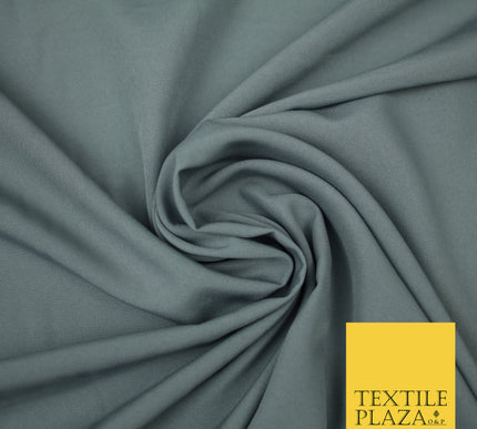 STORM GREY Plain Dyed Soft Powder Crepe Matt Lining Dress 100% Polyester Budget Fabric 44" 3237