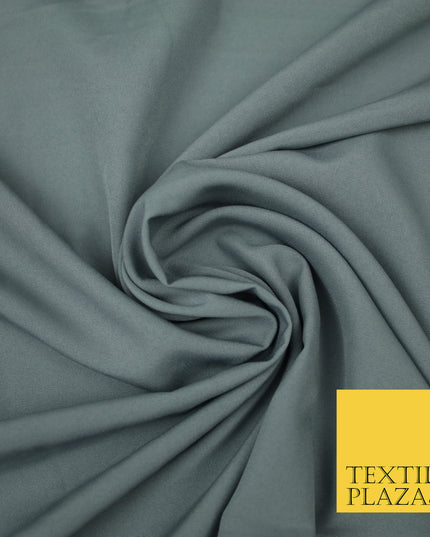 STORM GREY Plain Dyed Soft Powder Crepe Matt Lining Dress 100% Polyester Budget Fabric 44" 3237