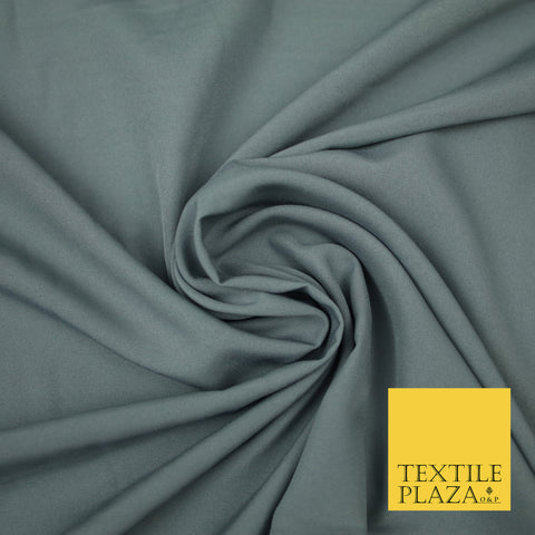 STORM GREY Plain Dyed Soft Powder Crepe Matt Lining Dress 100% Polyester Budget Fabric 44" 3237