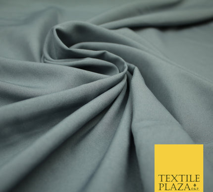 STORM GREY Plain Dyed Soft Powder Crepe Matt Lining Dress 100% Polyester Budget Fabric 44" 3237