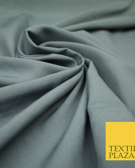 STORM GREY Plain Dyed Soft Powder Crepe Matt Lining Dress 100% Polyester Budget Fabric 44" 3237