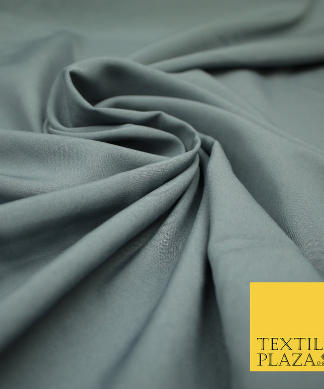 STORM GREY Plain Dyed Soft Powder Crepe Matt Lining Dress 100% Polyester Budget Fabric 44" 3237
