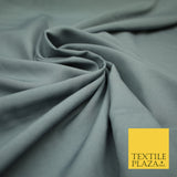 STORM GREY Plain Dyed Soft Powder Crepe Matt Lining Dress 100% Polyester Budget Fabric 44" 3237