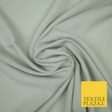 SILVER GREY Plain Dyed Soft Powder Crepe Matt Lining Dress 100% Polyester Budget Fabric 44" 3238