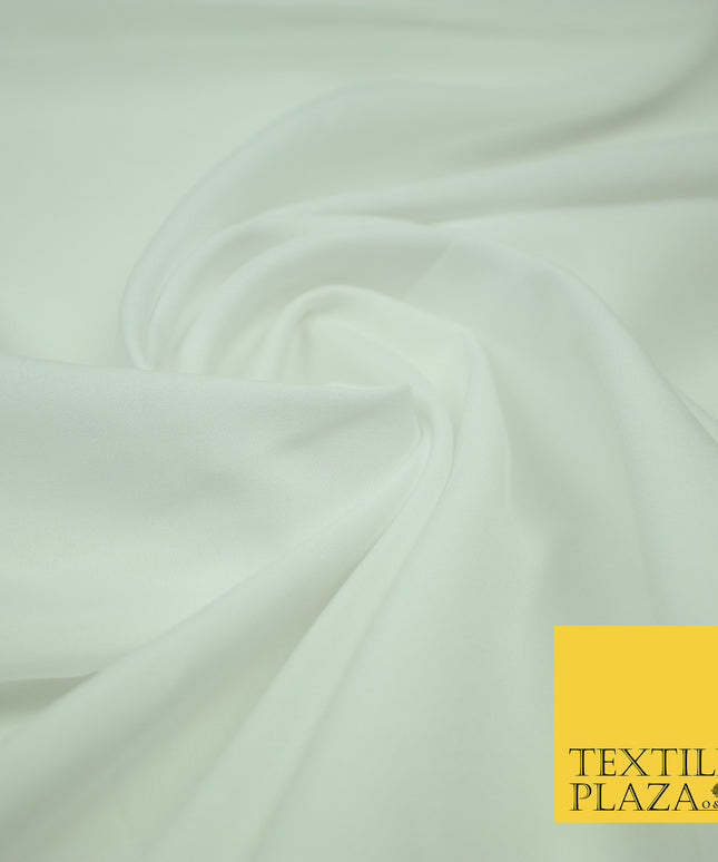 WHITE Plain Dyed Soft Powder Crepe Matt Lining Dress 100% Polyester Budget Fabric 44" 3240