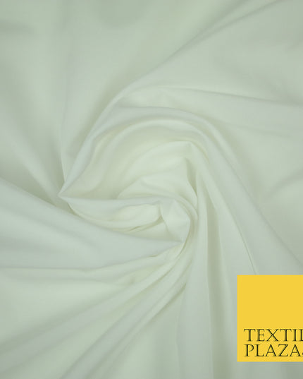 OFF WHITE Plain Dyed Soft Powder Crepe Matt Lining Dress 100% Polyester Budget Fabric 44" 3241