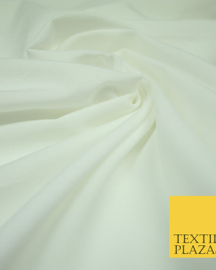 OFF WHITE Plain Dyed Soft Powder Crepe Matt Lining Dress 100% Polyester Budget Fabric 44" 3241
