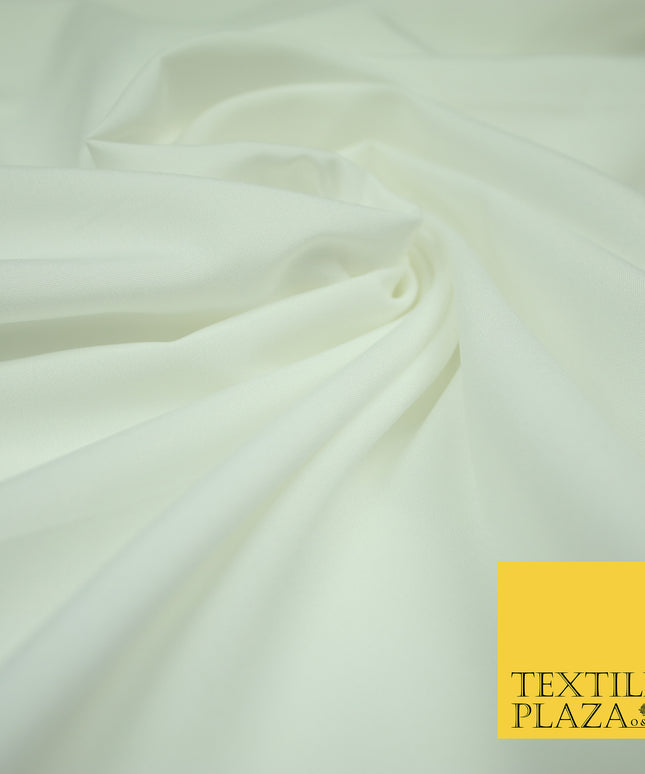 OFF WHITE Plain Dyed Soft Powder Crepe Matt Lining Dress 100% Polyester Budget Fabric 44" 3241