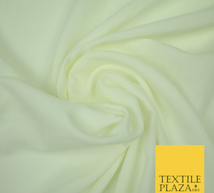 IVORY Plain Dyed Soft Powder Crepe Matt Lining Dress 100% Polyester Budget Fabric 44" 3242