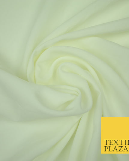 IVORY Plain Dyed Soft Powder Crepe Matt Lining Dress 100% Polyester Budget Fabric 44" 3242