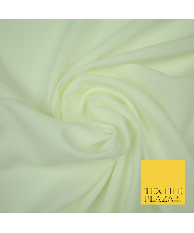 IVORY Plain Dyed Soft Powder Crepe Matt Lining Dress 100% Polyester Budget Fabric 44" 3242