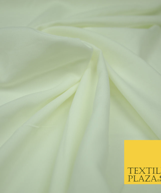IVORY Plain Dyed Soft Powder Crepe Matt Lining Dress 100% Polyester Budget Fabric 44" 3242