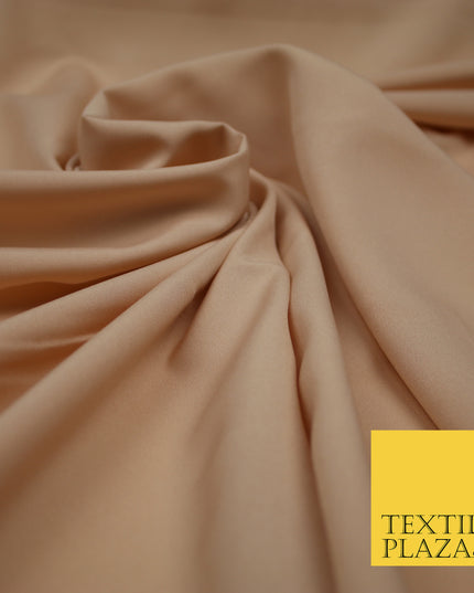NUDE SKIN Plain Dyed Soft Powder Crepe Matt Lining Dress 100% Polyester Budget Fabric 44" 3245