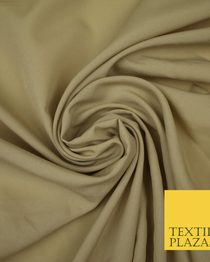 BEIGE Plain Dyed Soft Powder Crepe Matt Lining Dress 100% Polyester Budget Fabric 44" 3247