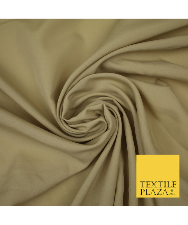 BEIGE Plain Dyed Soft Powder Crepe Matt Lining Dress 100% Polyester Budget Fabric 44" 3247