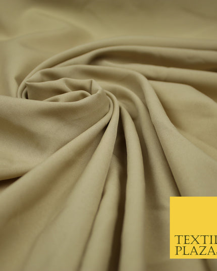 BEIGE Plain Dyed Soft Powder Crepe Matt Lining Dress 100% Polyester Budget Fabric 44" 3247