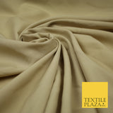 BEIGE Plain Dyed Soft Powder Crepe Matt Lining Dress 100% Polyester Budget Fabric 44" 3247