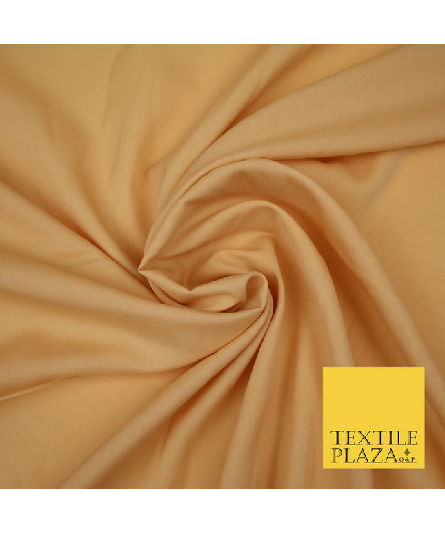HONEY GOLD Plain Dyed Soft Powder Crepe Matt Lining Dress 100% Polyester Budget Fabric 44" 3248