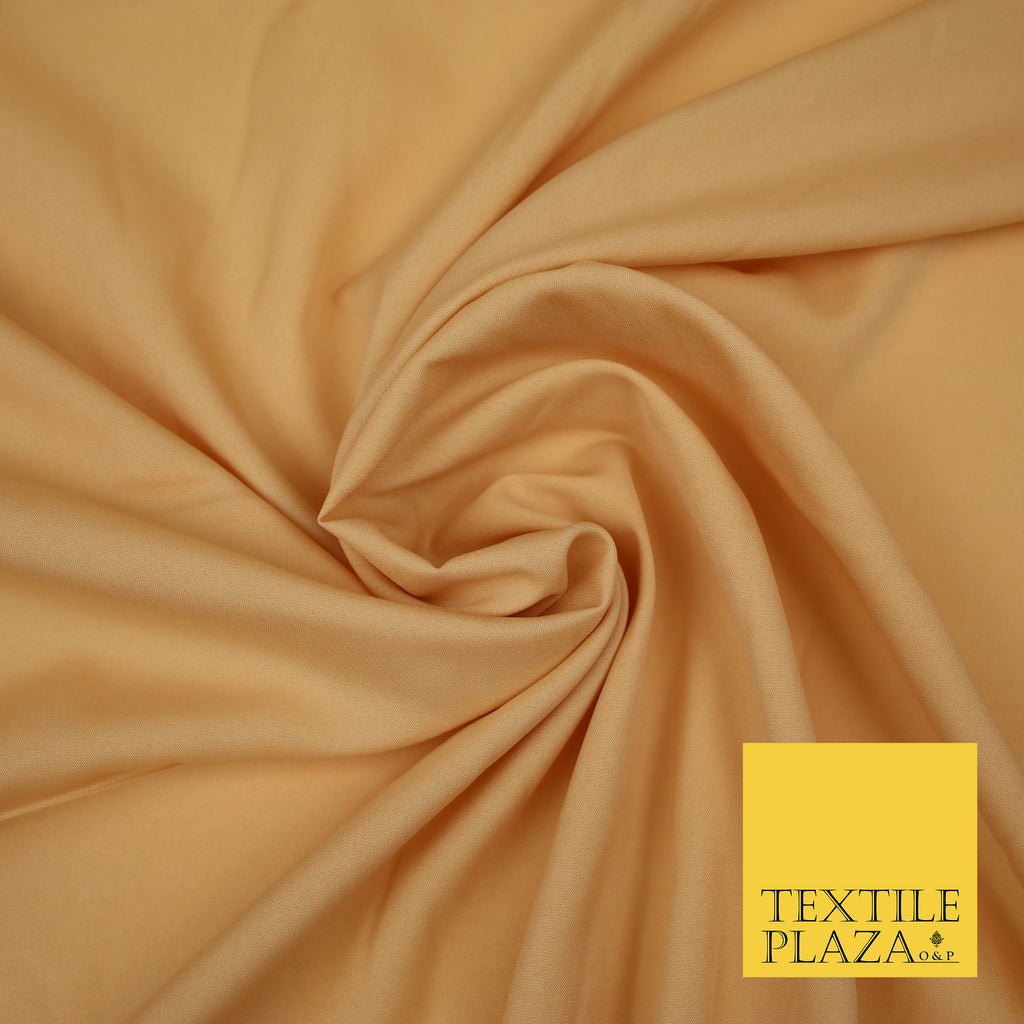 HONEY GOLD Plain Dyed Soft Powder Crepe Matt Lining Dress 100% Polyester Budget Fabric 44" 3248
