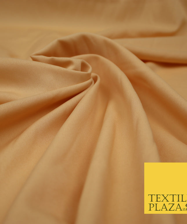 HONEY GOLD Plain Dyed Soft Powder Crepe Matt Lining Dress 100% Polyester Budget Fabric 44" 3248