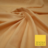 HONEY GOLD Plain Dyed Soft Powder Crepe Matt Lining Dress 100% Polyester Budget Fabric 44" 3248