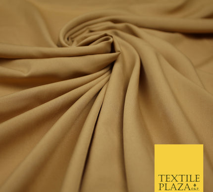 ANTIQUE GOLD Plain Dyed Soft Powder Crepe Matt Lining Dress 100% Polyester Budget Fabric 44" 3249