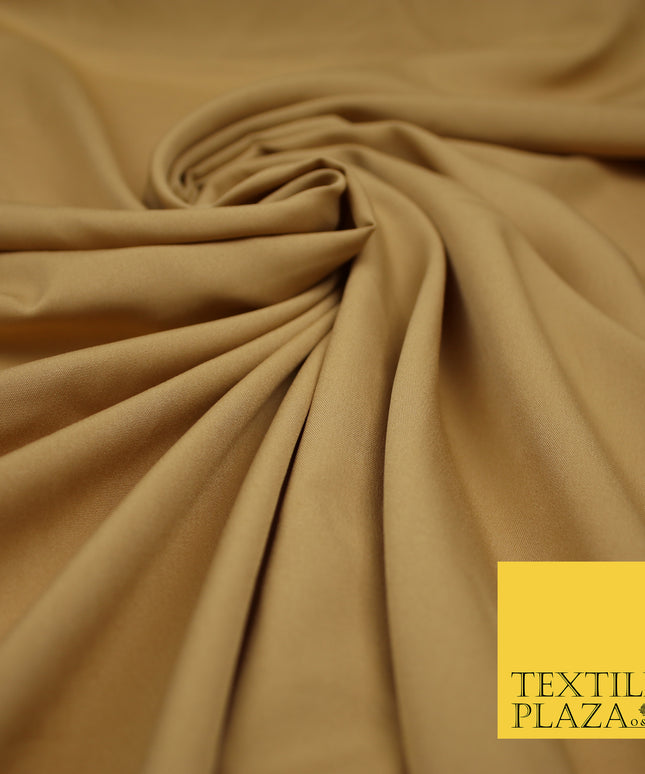 ANTIQUE GOLD Plain Dyed Soft Powder Crepe Matt Lining Dress 100% Polyester Budget Fabric 44" 3249