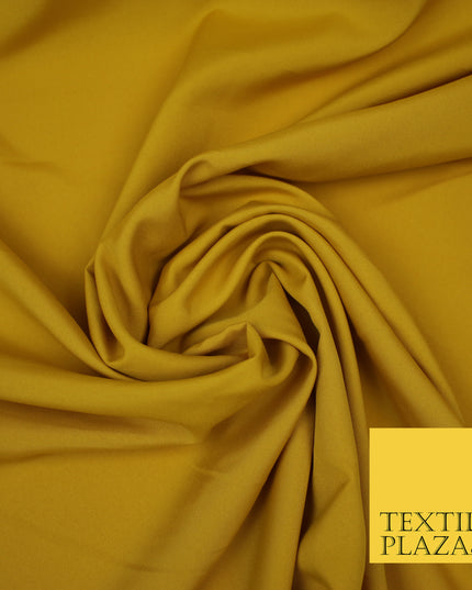 OCHRE YELLOW Plain Dyed Soft Powder Crepe Matt Lining Dress 100% Polyester Budget Fabric 44" 3251