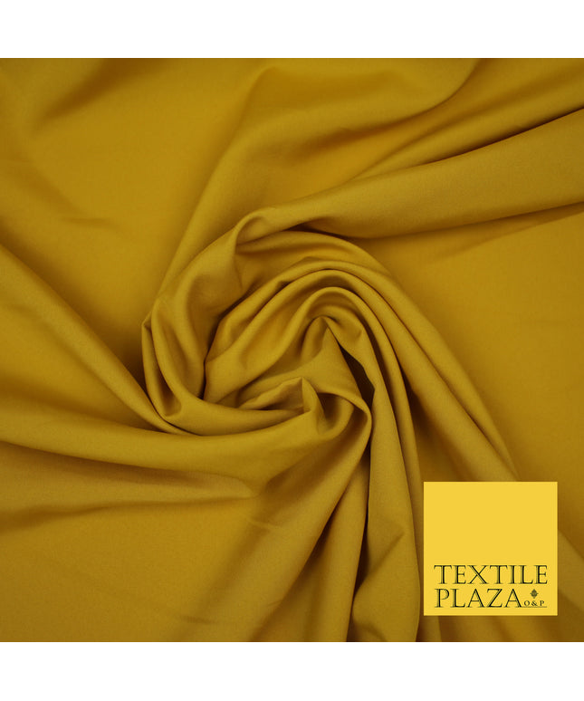 OCHRE YELLOW Plain Dyed Soft Powder Crepe Matt Lining Dress 100% Polyester Budget Fabric 44" 3251