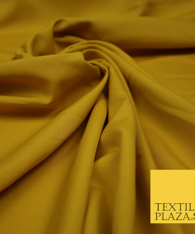 OCHRE YELLOW Plain Dyed Soft Powder Crepe Matt Lining Dress 100% Polyester Budget Fabric 44" 3251