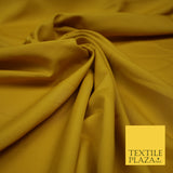 OCHRE YELLOW Plain Dyed Soft Powder Crepe Matt Lining Dress 100% Polyester Budget Fabric 44" 3251