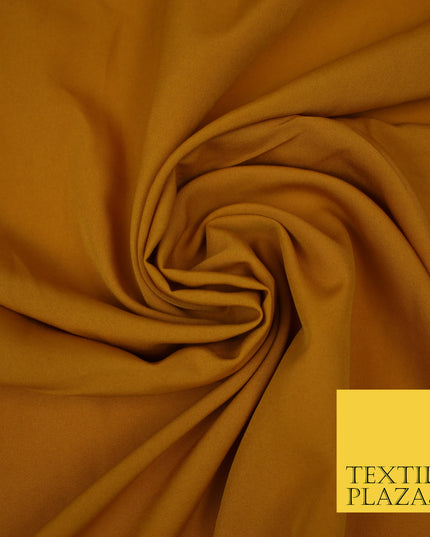 MUSTARD Plain Dyed Soft Powder Crepe Matt Lining Dress 100% Polyester Budget Fabric 44" 3252