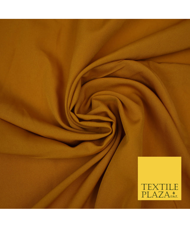 MUSTARD Plain Dyed Soft Powder Crepe Matt Lining Dress 100% Polyester Budget Fabric 44" 3252