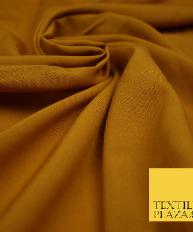MUSTARD Plain Dyed Soft Powder Crepe Matt Lining Dress 100% Polyester Budget Fabric 44" 3252