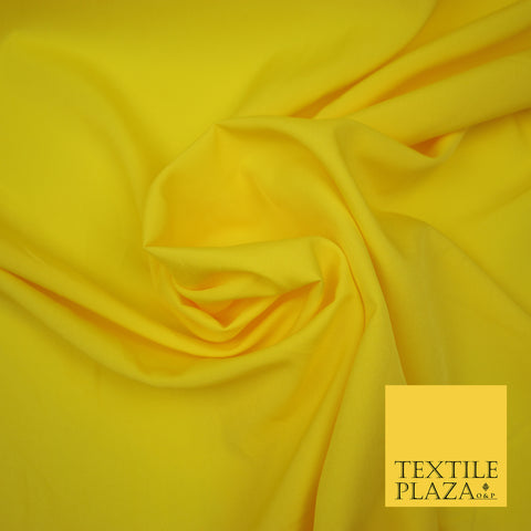 YELLOW Plain Dyed Soft Powder Crepe Matt Lining Dress 100% Polyester Budget Fabric 44" 3253