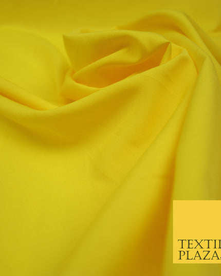 YELLOW Plain Dyed Soft Powder Crepe Matt Lining Dress 100% Polyester Budget Fabric 44" 3253
