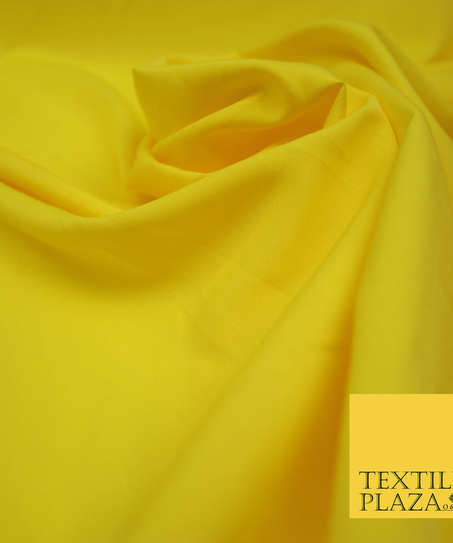 YELLOW Plain Dyed Soft Powder Crepe Matt Lining Dress 100% Polyester Budget Fabric 44" 3253
