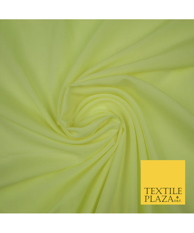 LEMON Plain Dyed Soft Powder Crepe Matt Lining Dress 100% Polyester Budget Fabric 44" 3254