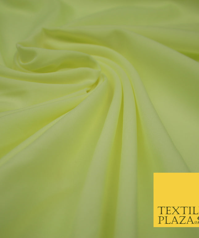 LEMON Plain Dyed Soft Powder Crepe Matt Lining Dress 100% Polyester Budget Fabric 44" 3254