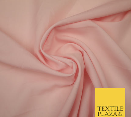 BLUSH PINK Plain Dyed Soft Powder Crepe Matt Lining Dress 100% Polyester Budget Fabric 44" 3255