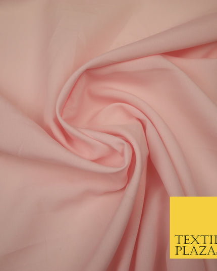 BLUSH PINK Plain Dyed Soft Powder Crepe Matt Lining Dress 100% Polyester Budget Fabric 44" 3255