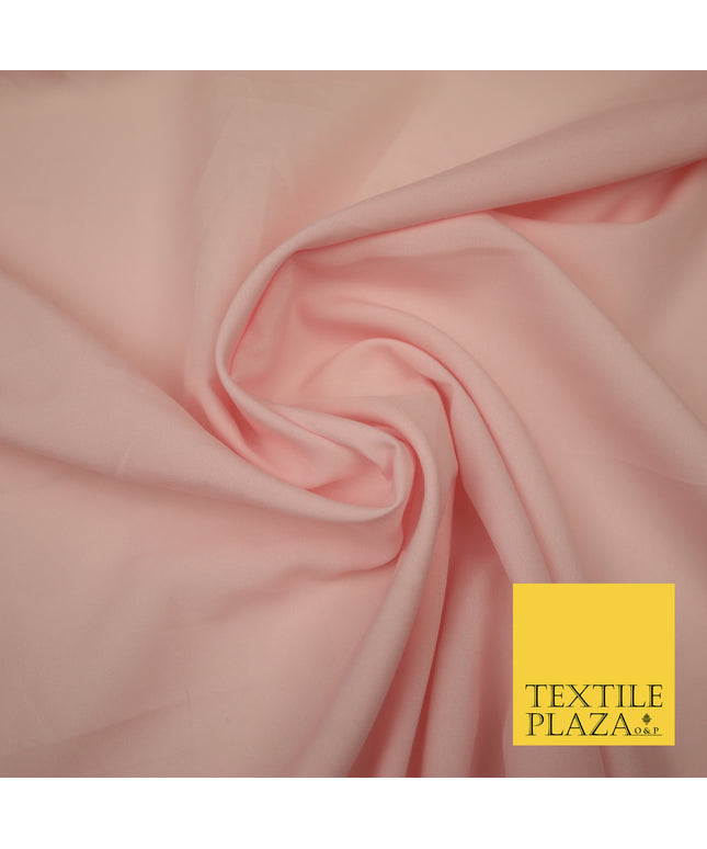 BLUSH PINK Plain Dyed Soft Powder Crepe Matt Lining Dress 100% Polyester Budget Fabric 44" 3255