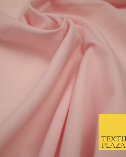 BLUSH PINK Plain Dyed Soft Powder Crepe Matt Lining Dress 100% Polyester Budget Fabric 44" 3255