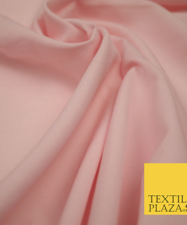 BLUSH PINK Plain Dyed Soft Powder Crepe Matt Lining Dress 100% Polyester Budget Fabric 44" 3255