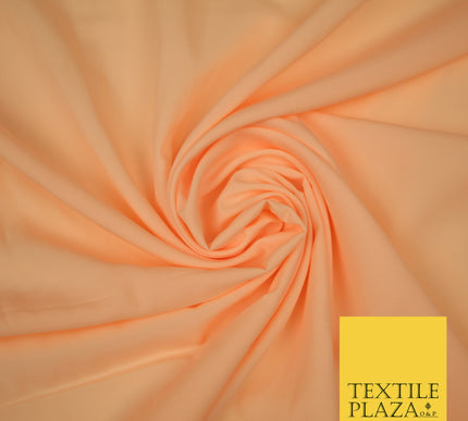 PEACH Plain Dyed Soft Powder Crepe Matt Lining Dress 100% Polyester Budget Fabric 44" 3256