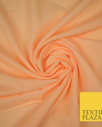 PEACH Plain Dyed Soft Powder Crepe Matt Lining Dress 100% Polyester Budget Fabric 44" 3256