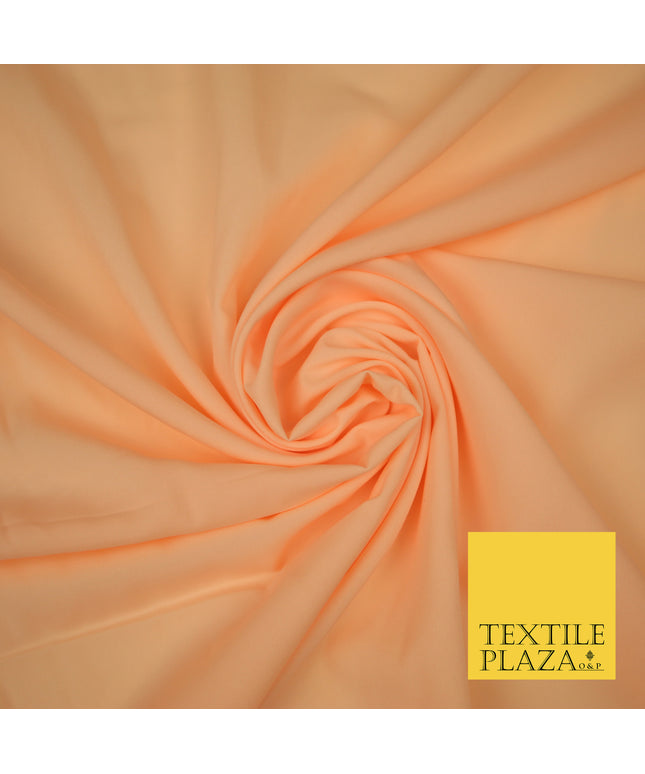PEACH Plain Dyed Soft Powder Crepe Matt Lining Dress 100% Polyester Budget Fabric 44" 3256