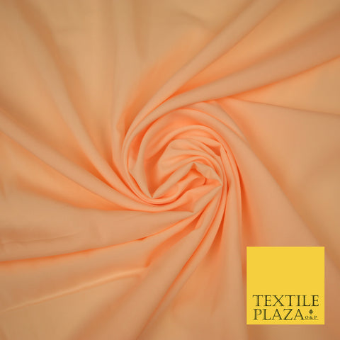 PEACH Plain Dyed Soft Powder Crepe Matt Lining Dress 100% Polyester Budget Fabric 44" 3256