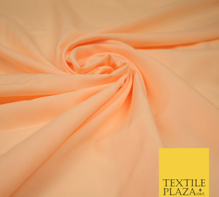 PEACH Plain Dyed Soft Powder Crepe Matt Lining Dress 100% Polyester Budget Fabric 44" 3256
