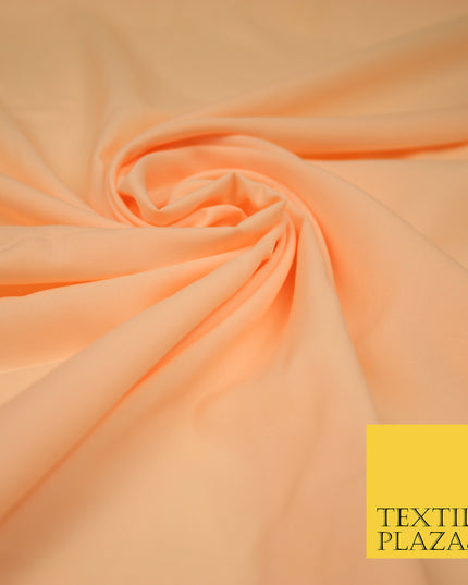 PEACH Plain Dyed Soft Powder Crepe Matt Lining Dress 100% Polyester Budget Fabric 44" 3256